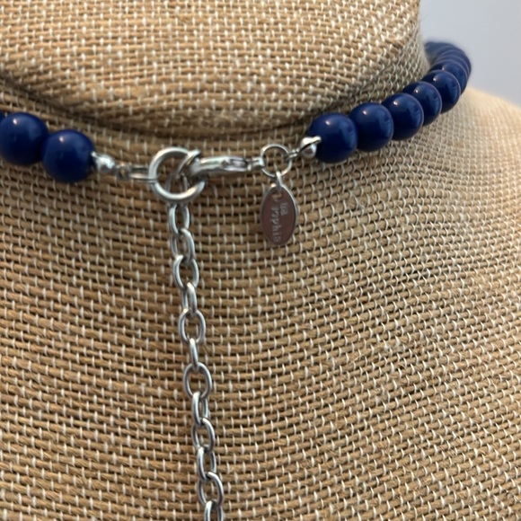 Lia Sophia vintage flower necklace.  Missing one tiny stone.  See pictures. - Picture 6 of 6